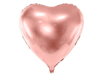 Balon foliowy Serce, 72x73cm, różowe złoto