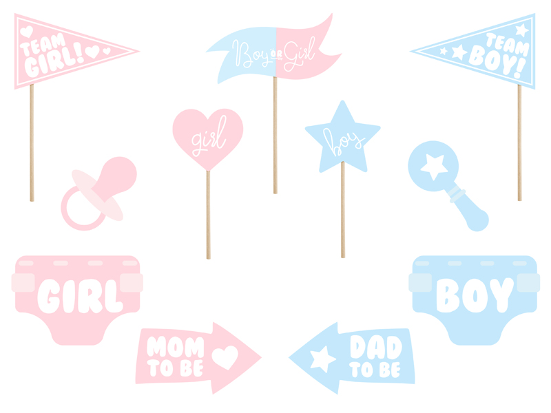 Fotoprops – Gender Reveal – 11-pack