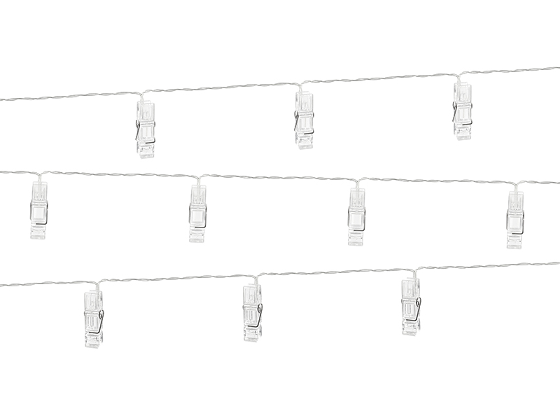 LED-fotoklämmeljus – transparent – 1.4 m