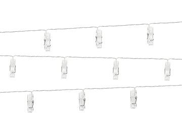 Lumières LED pinces décoratives, transparentes, 1,4m