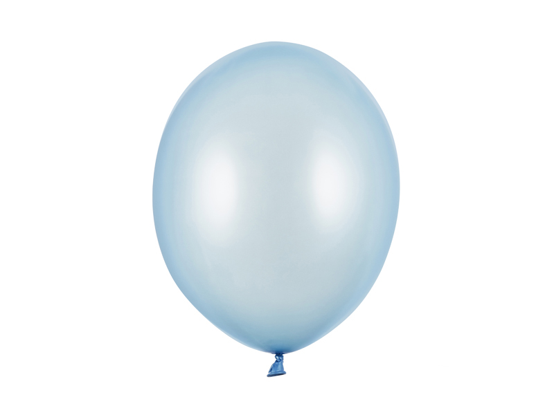 Latexballong – metallisk – babyblå – 30 cm