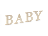 Drewniany napis BABY, 16.5-21.5x19.5 cm