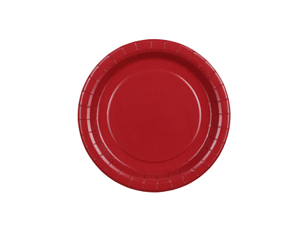 Talerzyki papierowe, ciemny czerwony, 18cm