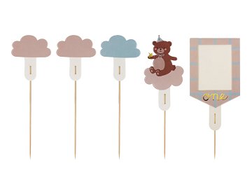 Cake Toppers Teddy Bear, Mix, 12-14 cm (1 pkt / 5 pc.)