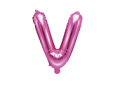 Foil Balloon Letter ''V'', 35cm, dark pink