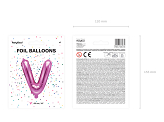 Foil Balloon Letter ''V'', 35cm, dark pink
