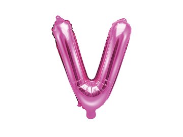 Folienballon Buchstabe ''V'', 35cm, dunkelrosa