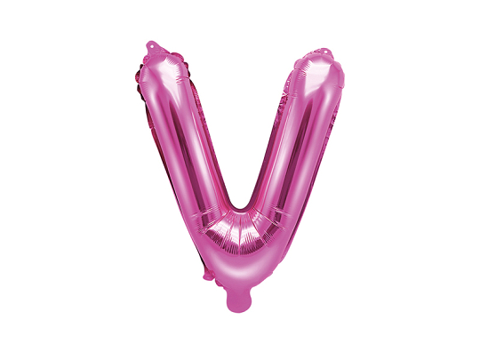 Foil Balloon Letter ''V'', 35cm, dark pink