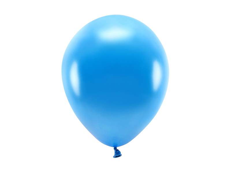 Latexballong ECO – metallisk – blå – 26 cm – 10-pack