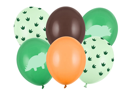 Balloons 30 cm, Dinosaur, mix (1 pkt / 6 pc.)