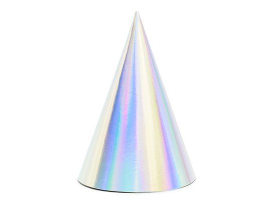 Party hats, iridescent, 16cm (1 pkt / 6 pc.)