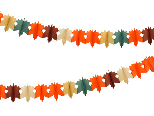 Girlanda bibułowa Liście, mix, 3m