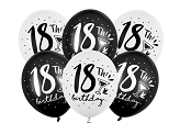 Balony 30cm, 18th! birthday, mix (1 op. / 50 szt.)
