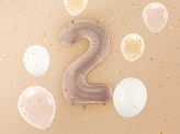 Balon foliowy Cyfra ''2'', 72cm, ciemny beż