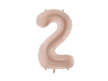 Balon foliowy Cyfra ''2'', 72cm, ciemny beż