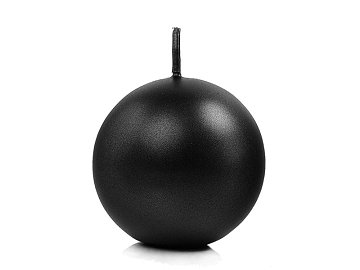 Bougie Sphère métallique, noir, 6cm (1 pqt. / 10 pc.)