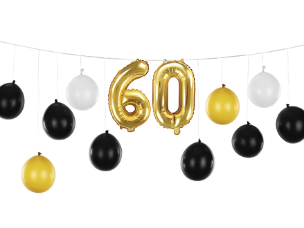 Girlanda balonowa 3w1 - 60 urodziny, mix, 260x32cm