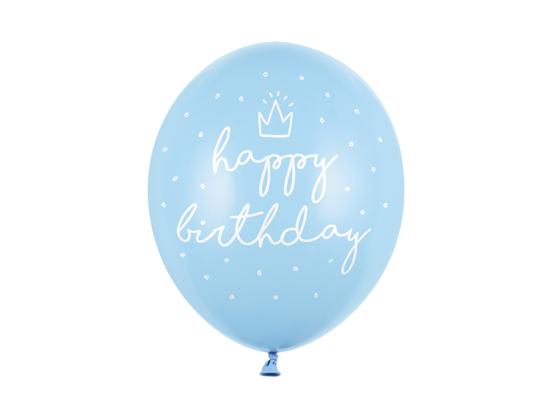 Latexballong – Happy Birthday – blå – 30 cm