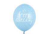 Ballons 30 cm, joyeux anniversaire, Bébé bleu pastel (1 pqt. / 50 pc.)