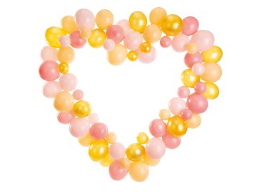 Ballongirlande mit Herzrahmen, rosa, 160cm