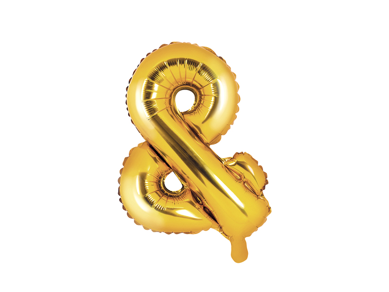 Bokstavsballong – & – guld – 35 cm