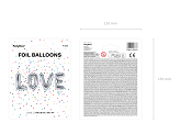 Balon foliowy Love, 140x35cm, srebrny