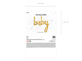 Balon foliowy Baby, złoty, 73,5x75,5cm