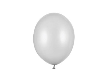 Strong Balloons 23cm, Metallic Silver Snow (1 pkt / 100 pc.)