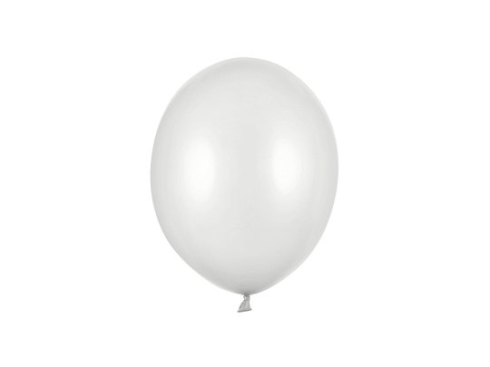 Balony Strong 23cm, Metallic Silver Snow (1 op. / 100 szt.)