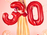 Ballon en Mylar Chiffre ''1'', 86cm, rouge