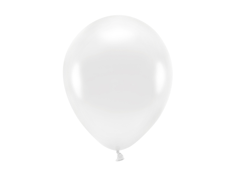 Latexballong ECO – metallisk – vit – 26 cm – 10-pack