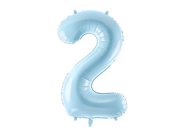 Ballon Mylar Chiffre ''2'', 86cm, bleu clair