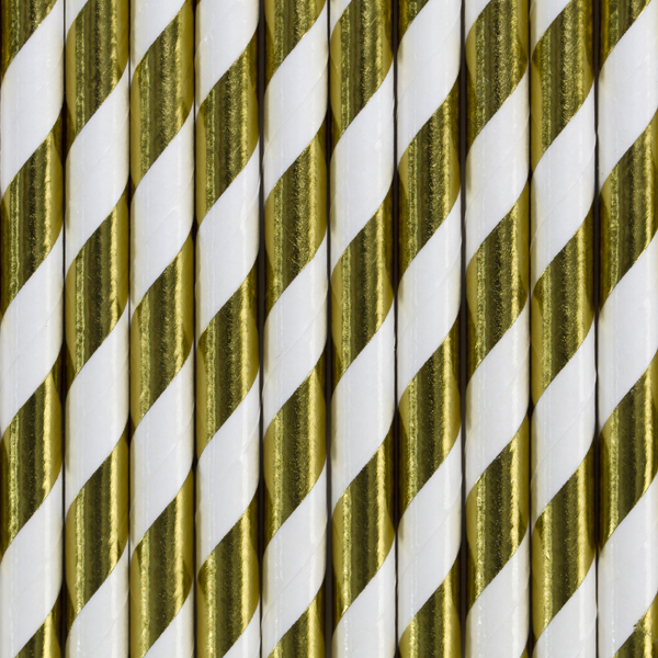 Sugrör – guld metallic – 19.5 cm – 10-pack