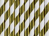 Paper Straws, gold, 19.5cm (1 pkt / 10 pc.)