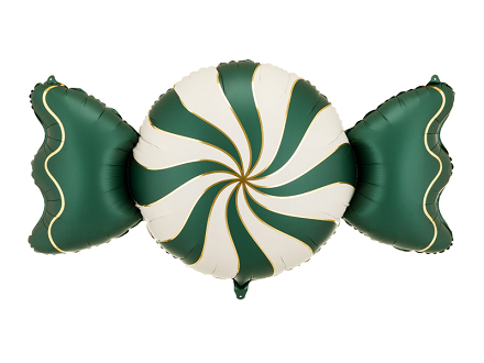 Balon foliowy Cukierek, 113x54 cm, beżowo-zielony