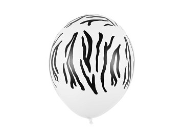 Ballons 30 cm, Zebra, pastel, Blanc pur (1 pqt. / 50 pc.)