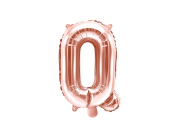 Balon foliowy Litera ''Q'', 35cm, różowe złoto