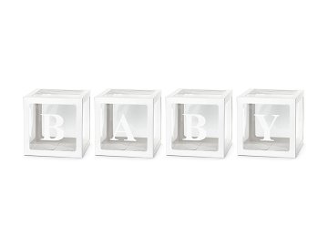 Boîtes à ballons BABY, 30 x 30 cm, blanc (1 pqt. / 4 pc.)