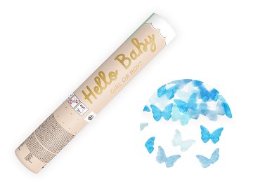 Boy tube shooter with blue butterflies, 20 cm