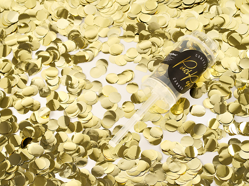 Konfetti Push Pop – guld