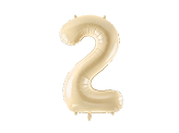 Folienballon Ziffer ''2'', 72cm, beige