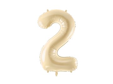 Foil Balloon Number ''2'', 72cm, beige