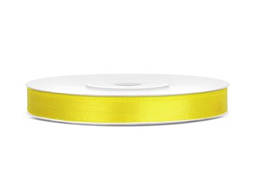 Satin Ribbon, yellow, 6mm/25m