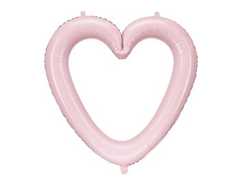 Foil balloon Heart frame, 86x83.5 cm, light pink