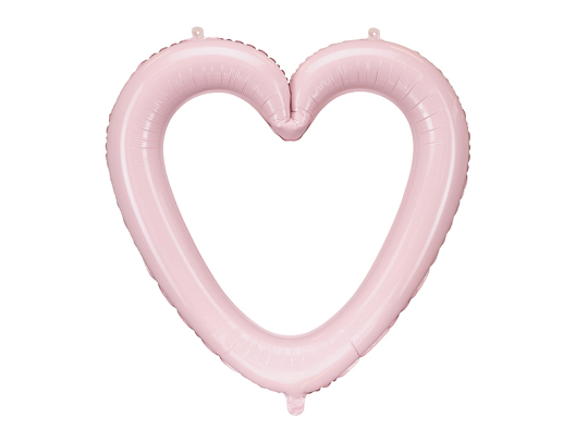 Foil balloon Heart frame, 86x83.5 cm, light pink