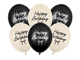 Strong balloons Happy Birthday Bows, 30 cm, mix (1 pkt / 6 pc.)