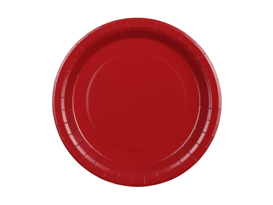Talerzyki papierowe, ciemny czerwony, 23cm (1 op. / 6 szt.)