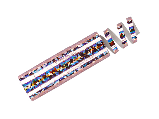 Serpentyny holograficzne, jasny różowy, 3,8 m (1 op. / 18 szt.)