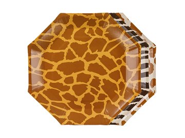 Safari-Teller mit Tiermuster, 23 cm, Mix (1 VPE / 6 Stk.)