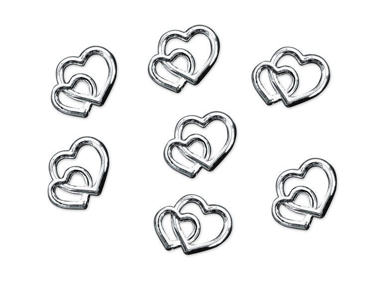 Hjärtdekorationer – hjärtan – silver – 10 mm – 25-pack
